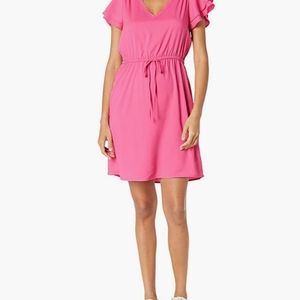 Goodthreads Women's Relaxed Fit Georgette Ruffle-Sleeve Dress